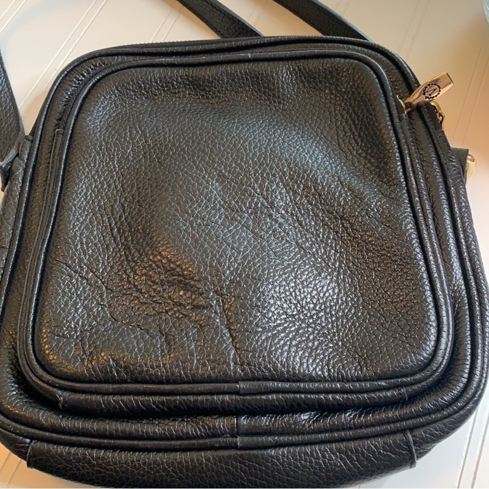 Valentina Black Leather Crossbody w/ Cool Vertical Zip Pocket - Picture 3 of 8